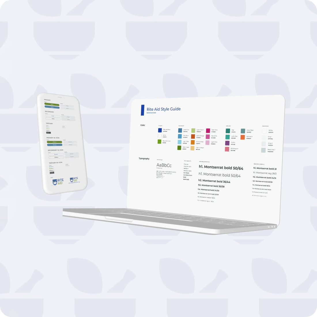 Redesigned RiteAid.com pages on mobile and desktop